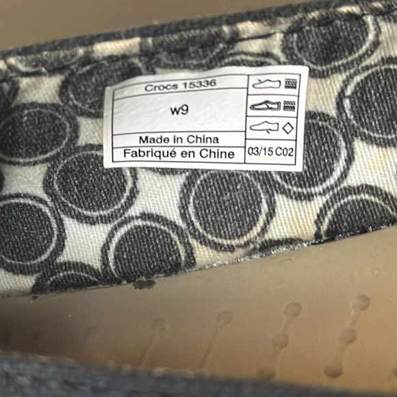 CROCS Black Slip On Flats 6.5/7M - Picture 5 of 6